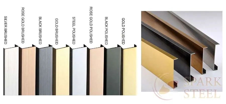 Stainless steel 304 skirting profiles color option