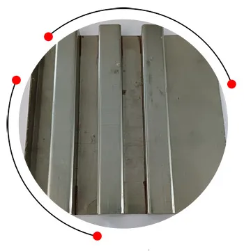 Stainless steel fluted pattern profile